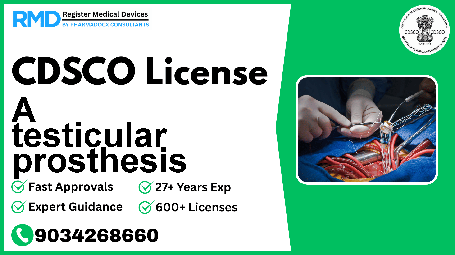 CDSCO License for A testicular prosthesis