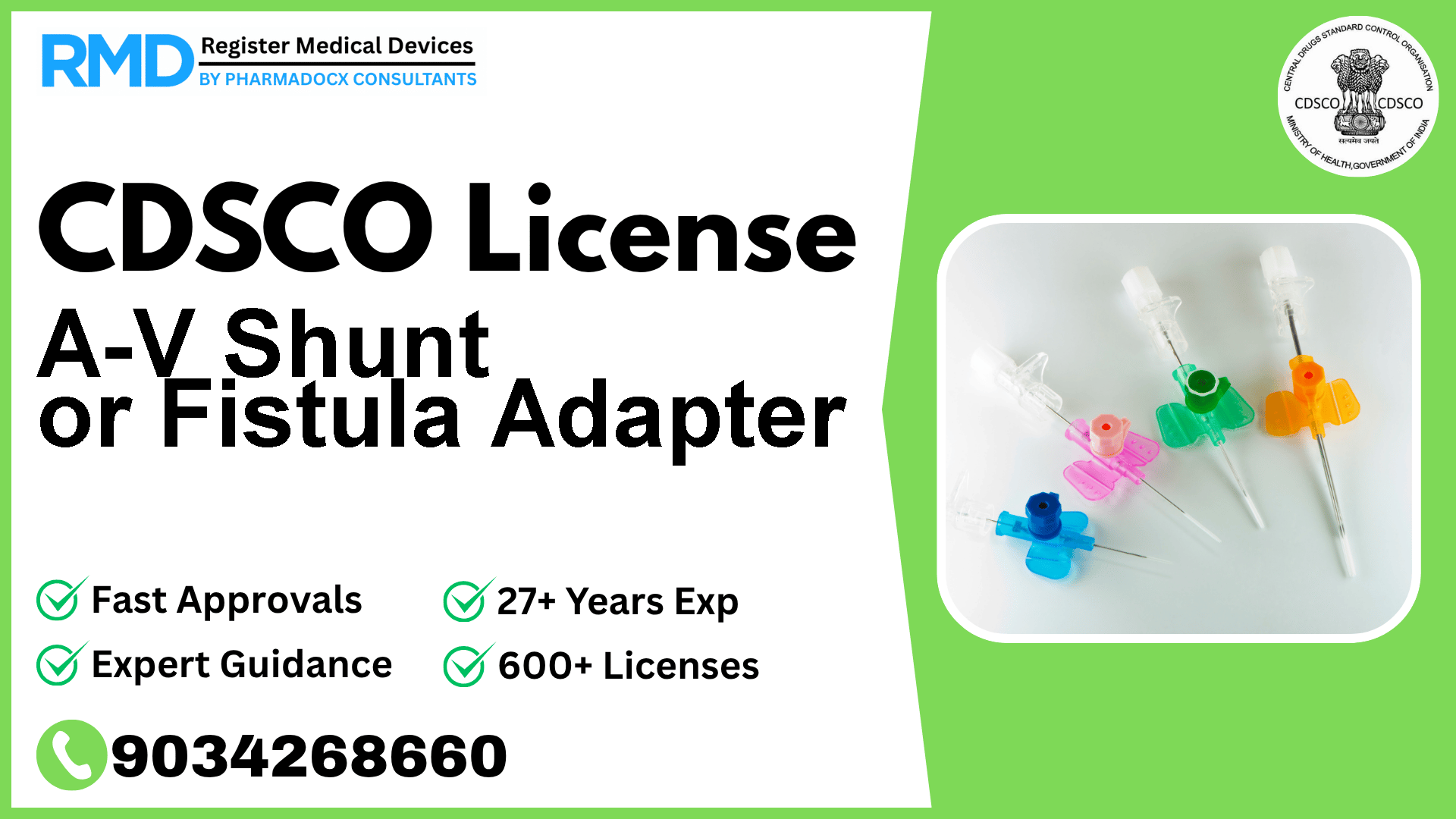 CDSCO License for A-V Shunt or Fistula Adapter