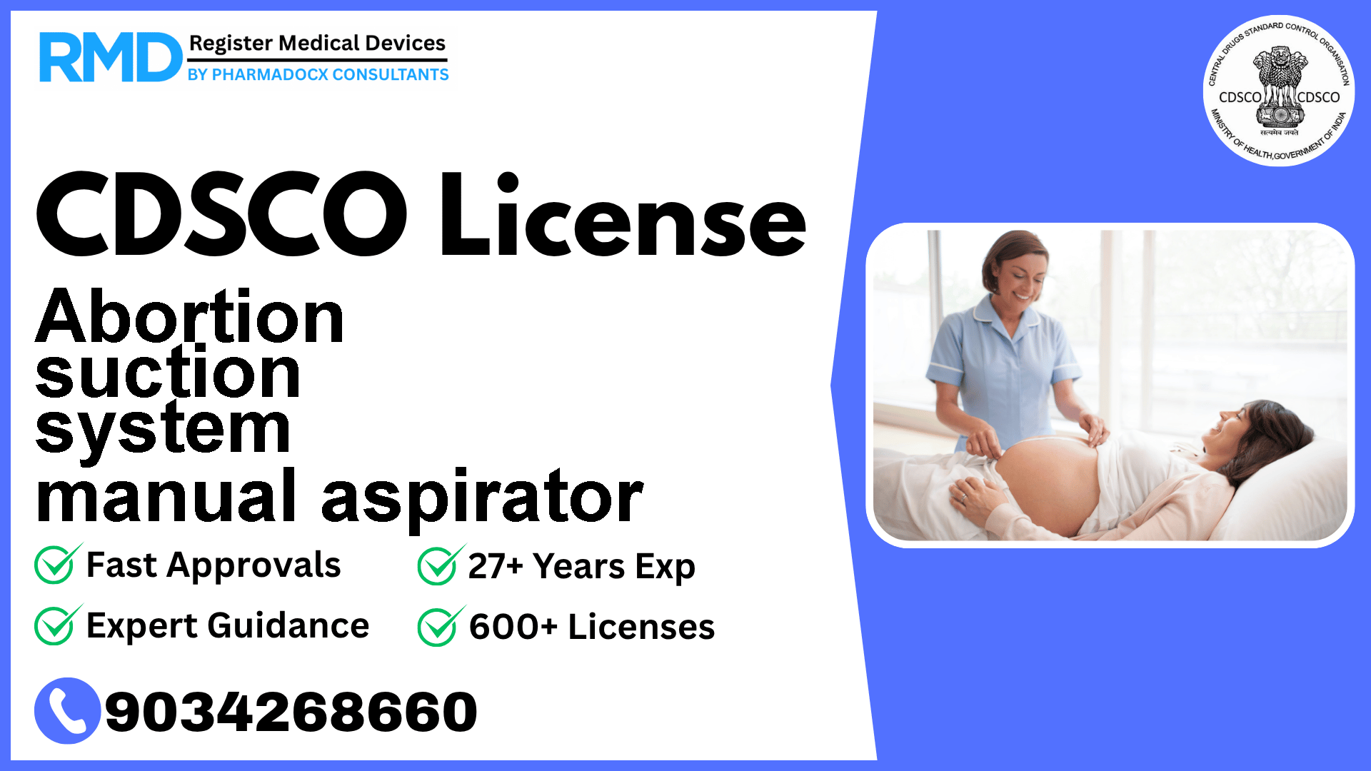 CDSCO License for Abortion suction system manual aspirator