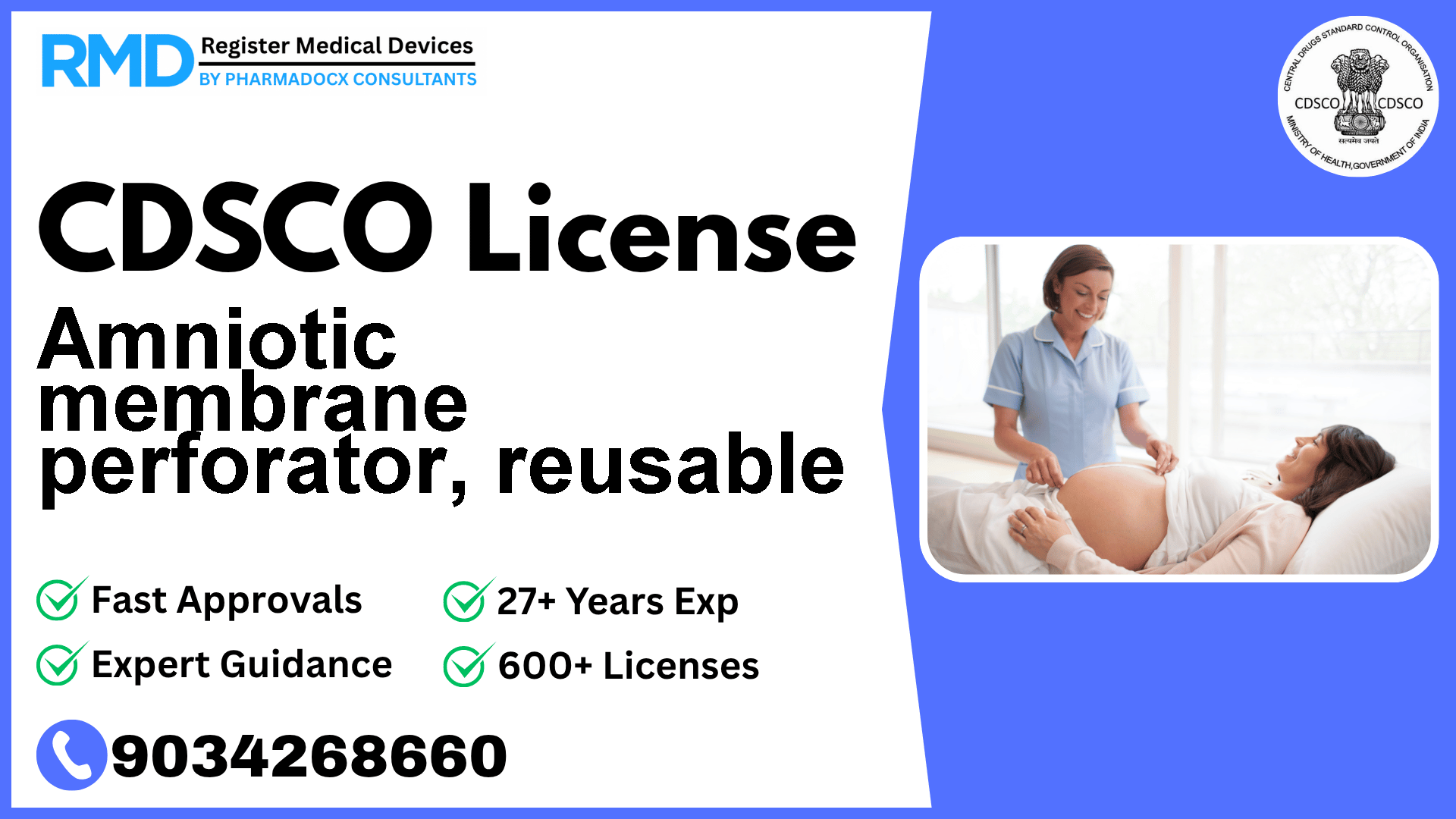 CDSCO License for Amniotic membrane perforator, reusable