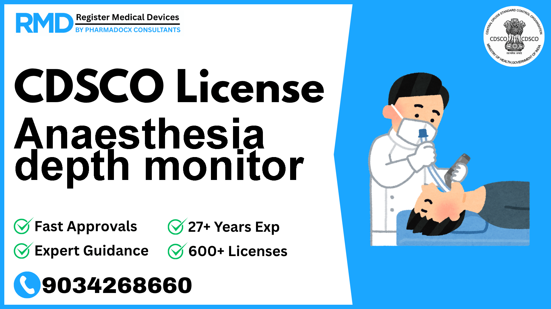 CDSCO License for Anaesthesia depth monitor