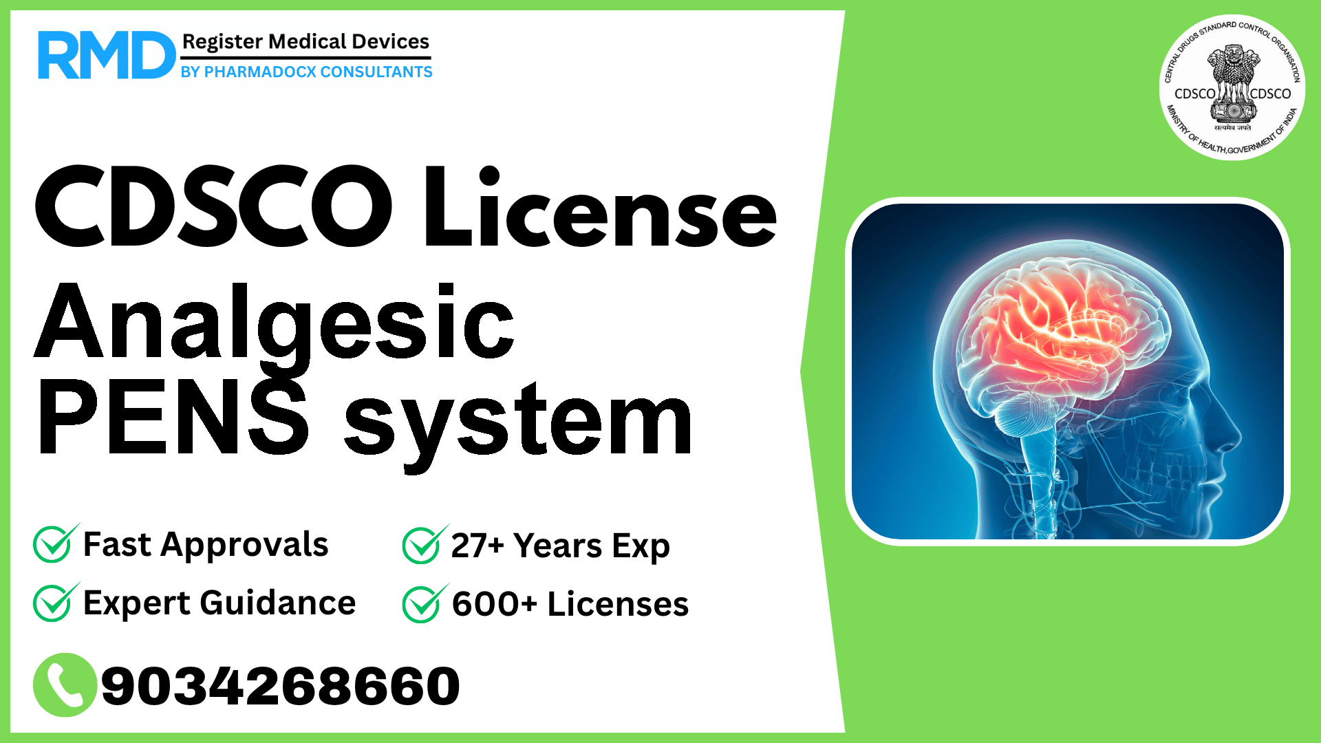 CDSCO License for Analgesic PENS system