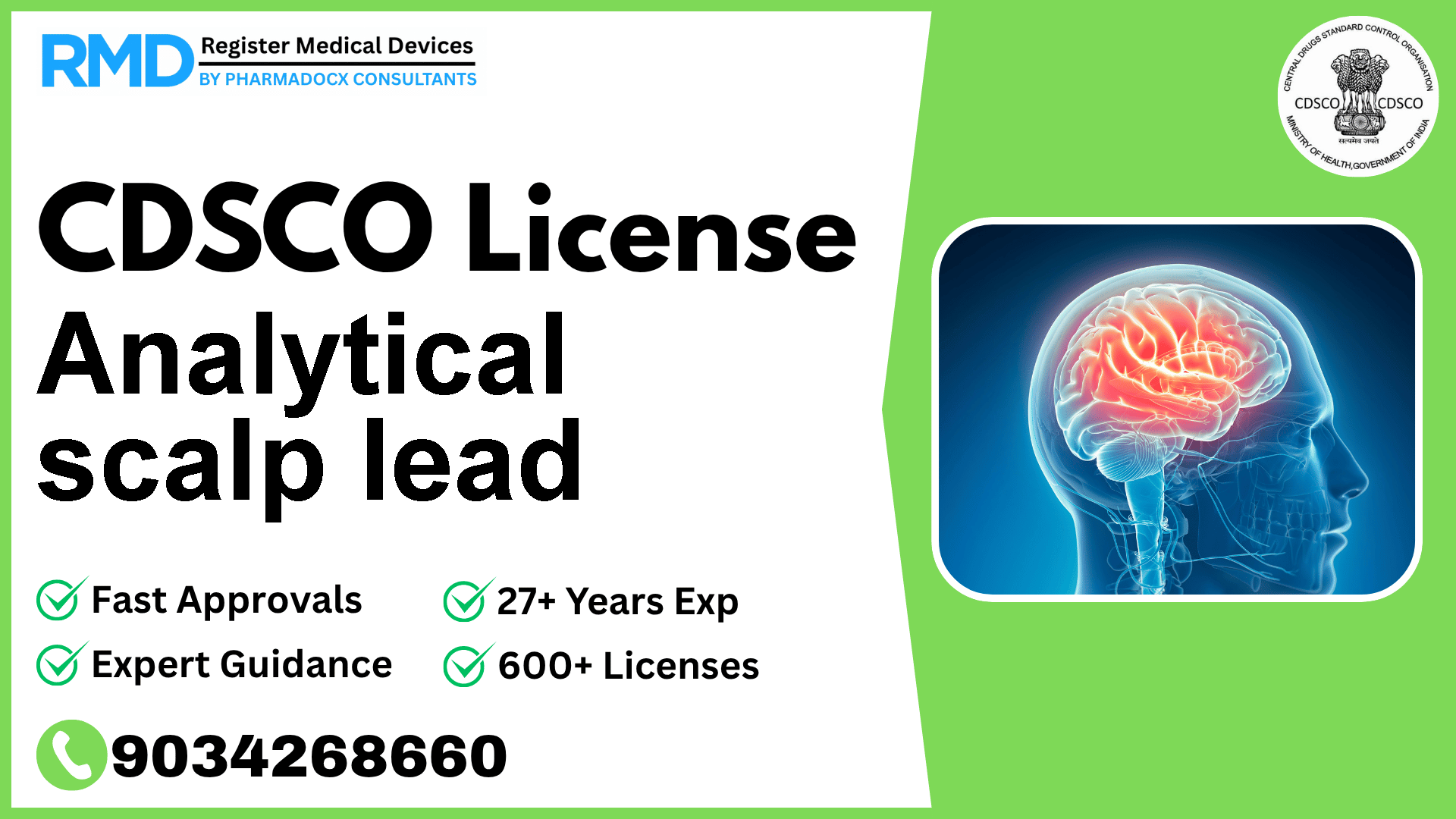 CDSCO License for Analytical scalp lead
