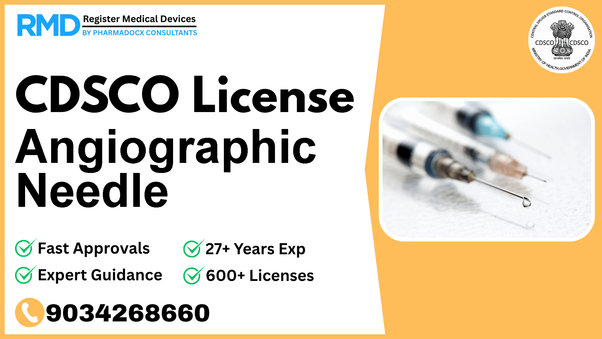 CDSCO License for Angiographic Needle