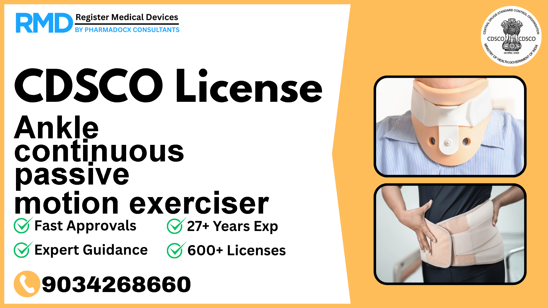 CDSCO License for Ankle continuous passive motion exerciser