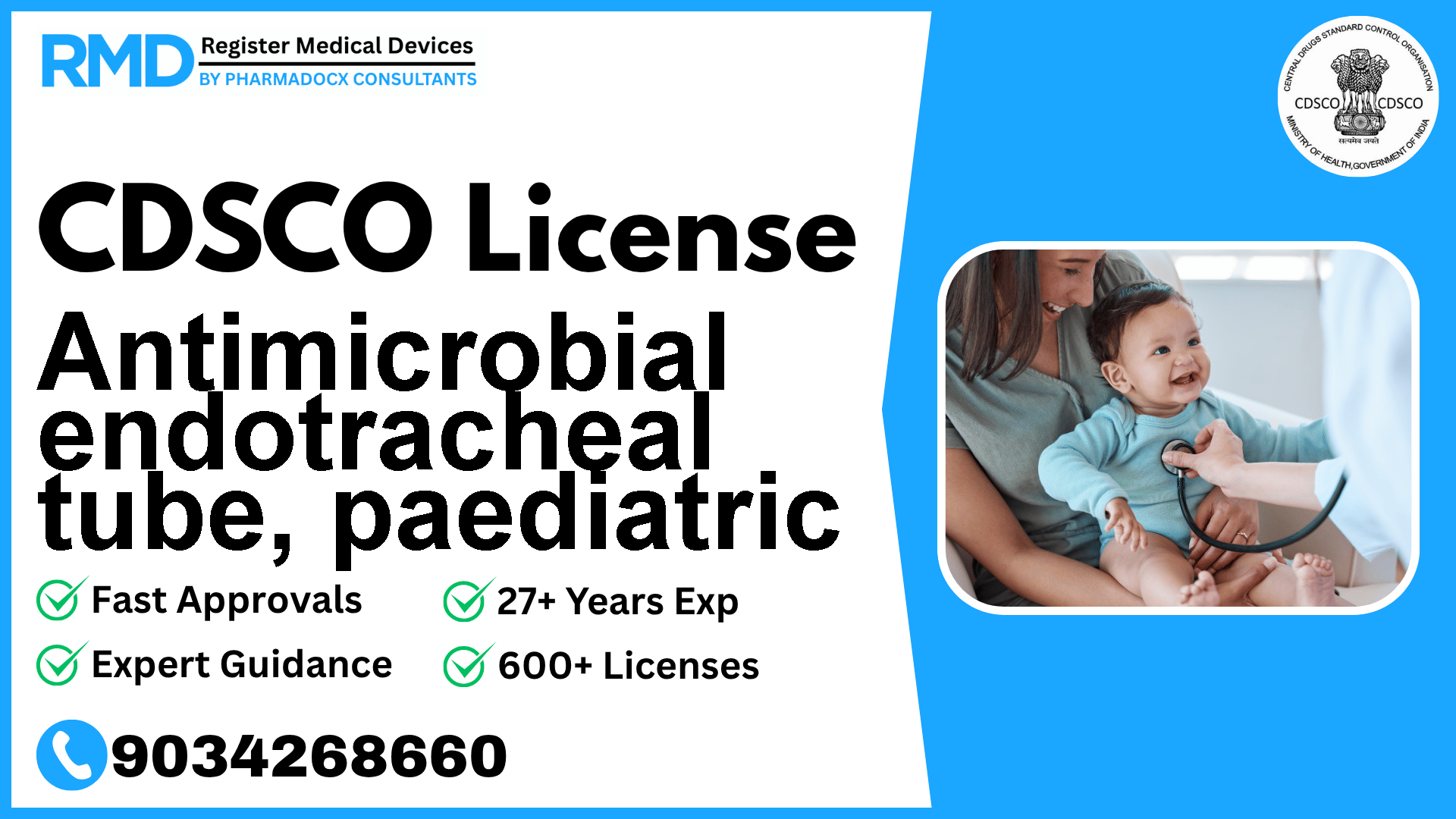 CDSCO License for Antimicrobial endotracheal tube, paediatric