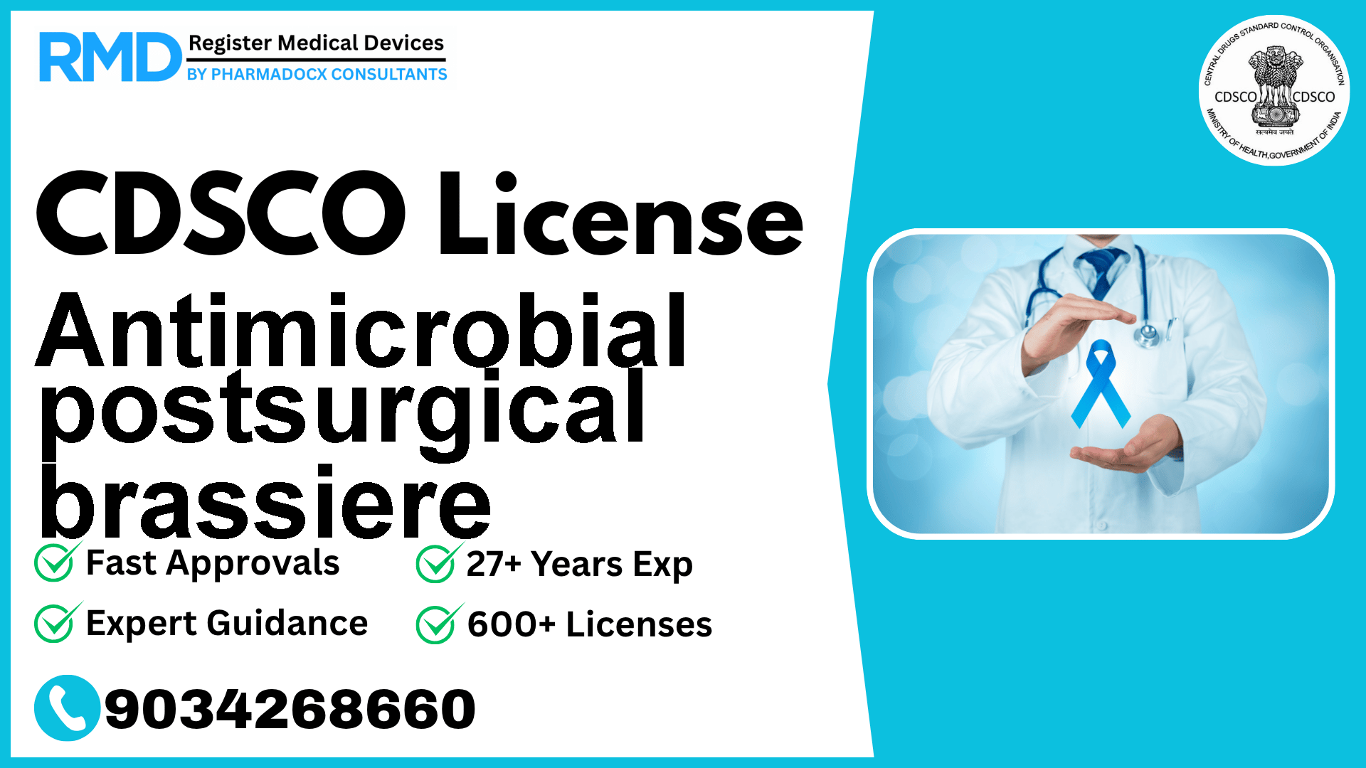 CDSCO License for Antimicrobial postsurgical brassiere