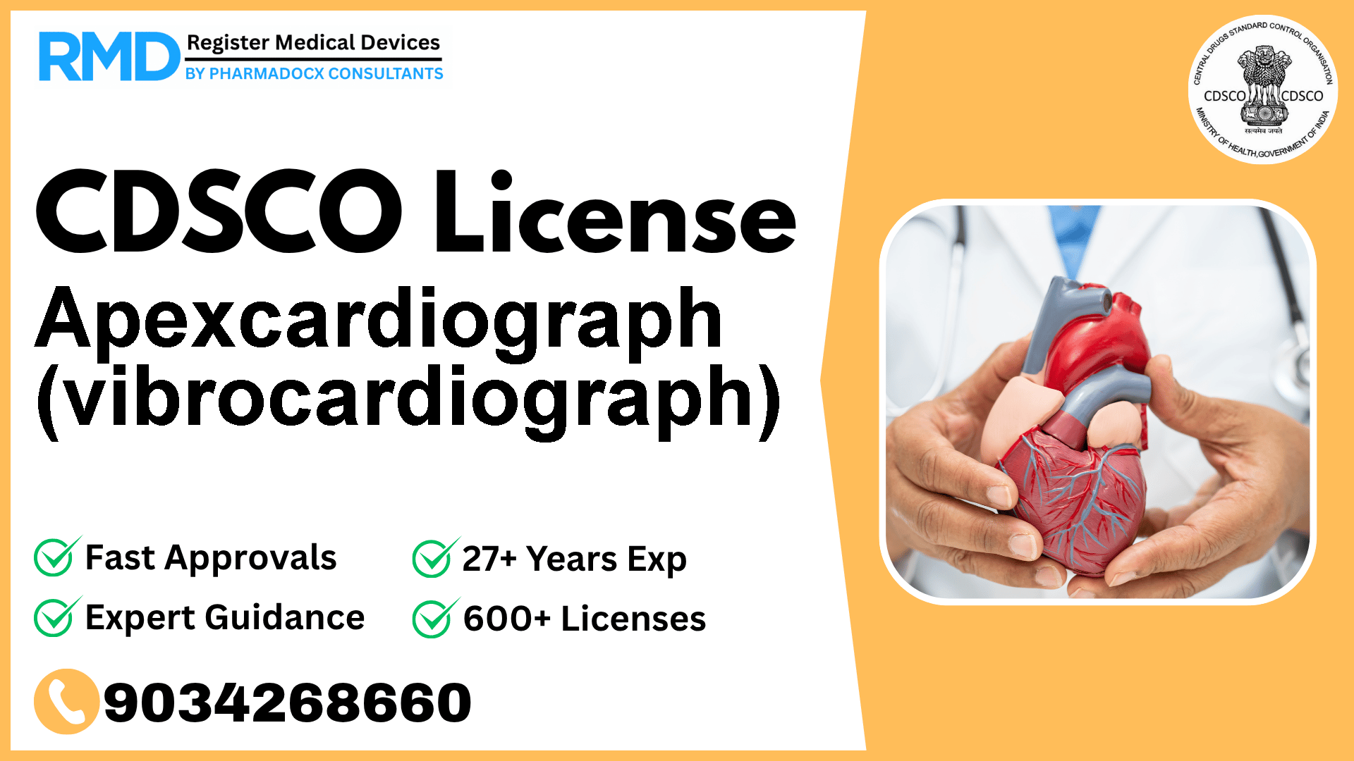 CDSCO License for Apexcardiograph (vibrocardiograph)