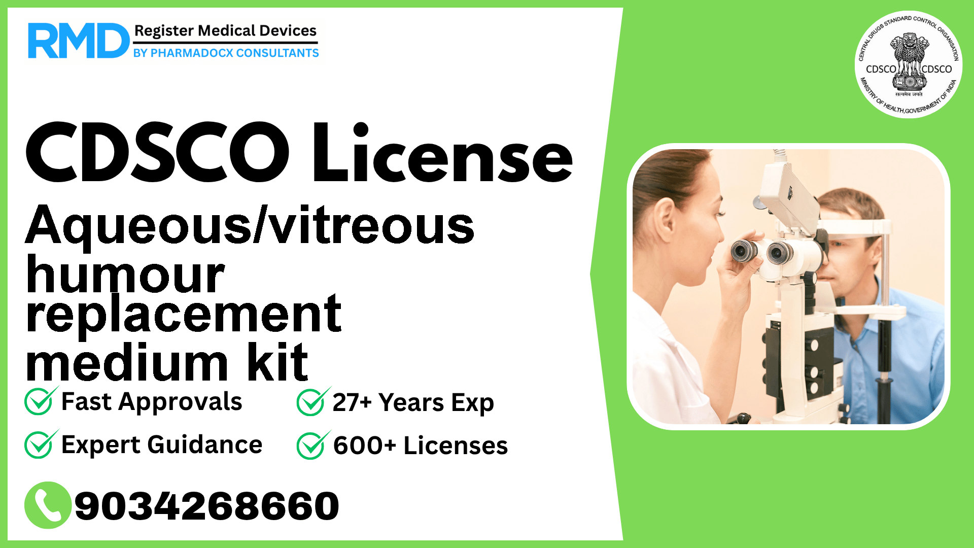 CDSCO License for Aqueous/vitreous humour replacement medium kit