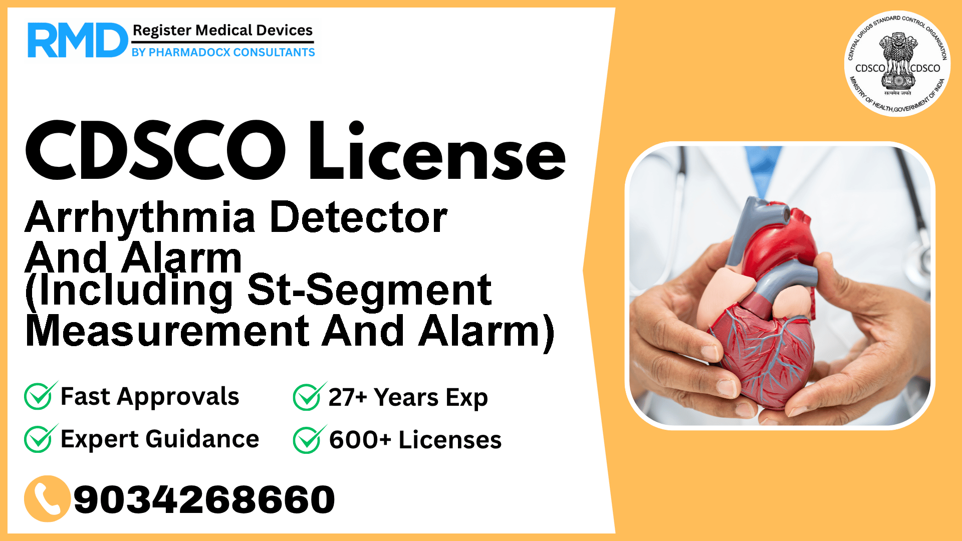 CDSCO License for Arrhythmia Detector And Alarm (Including St-Segment Measurement And Alarm)