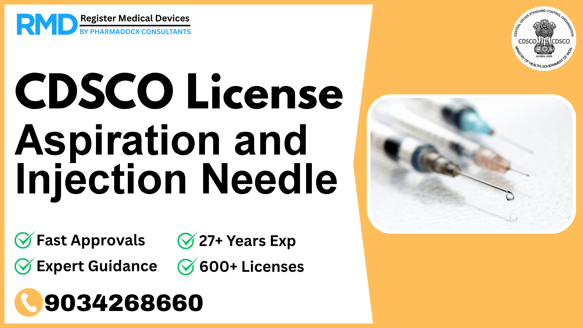 CDSCO License for Aspiration and Injection Needle