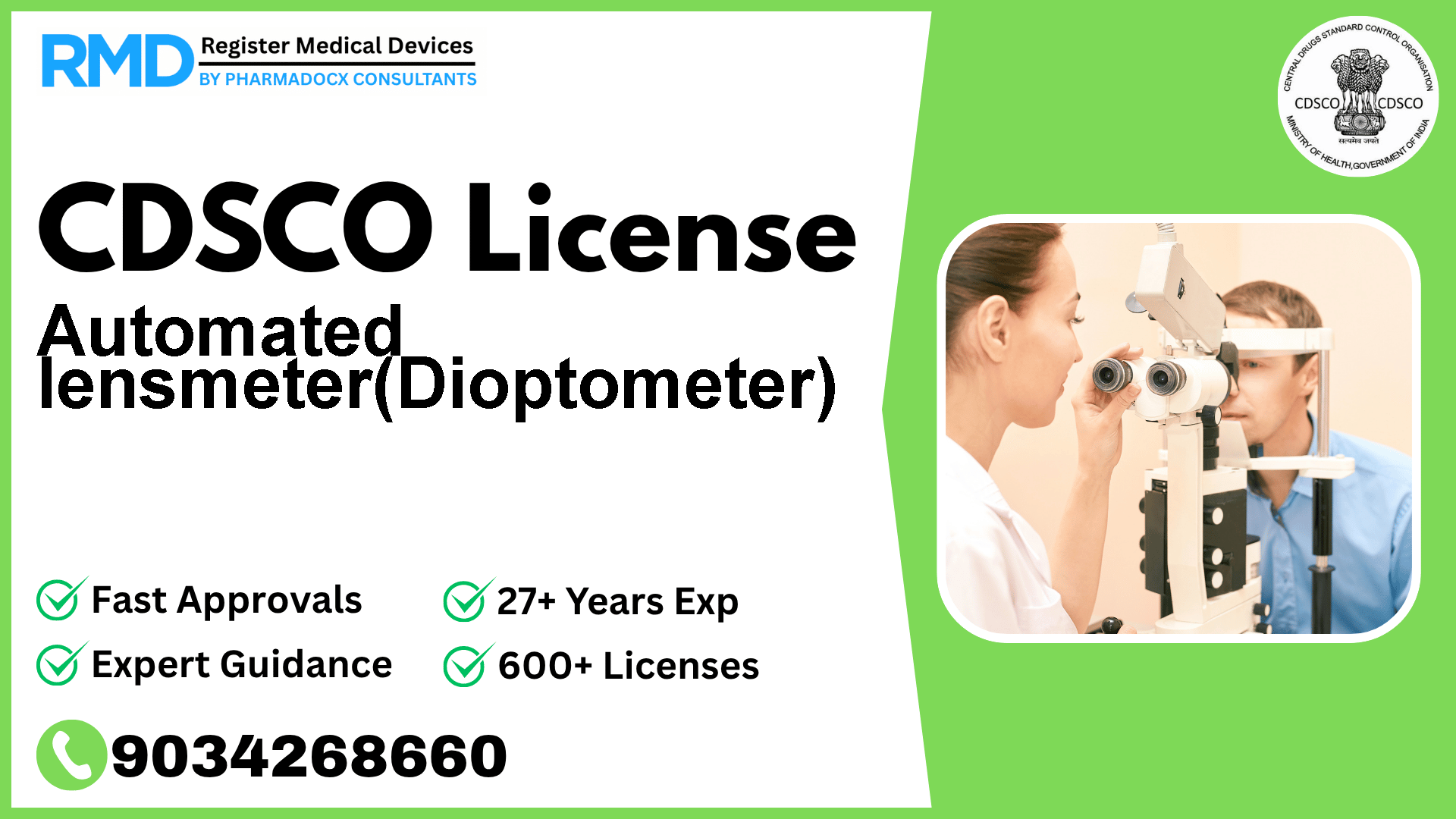 CDSCO License for Automated lensmeter(Dioptometer)