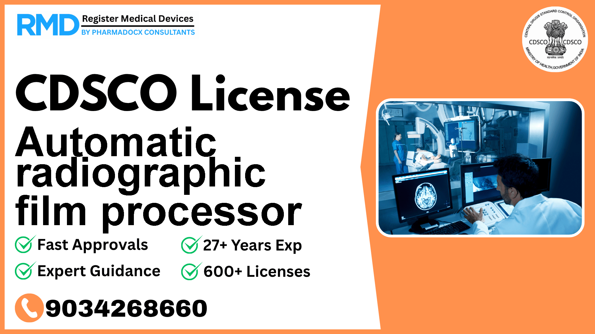 CDSCO License for Automatic radiographic film processor