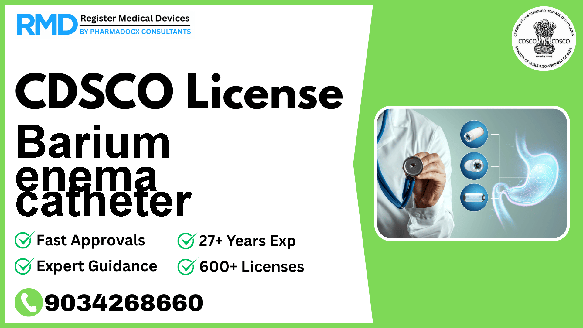 CDSCO License for Barium enema catheter