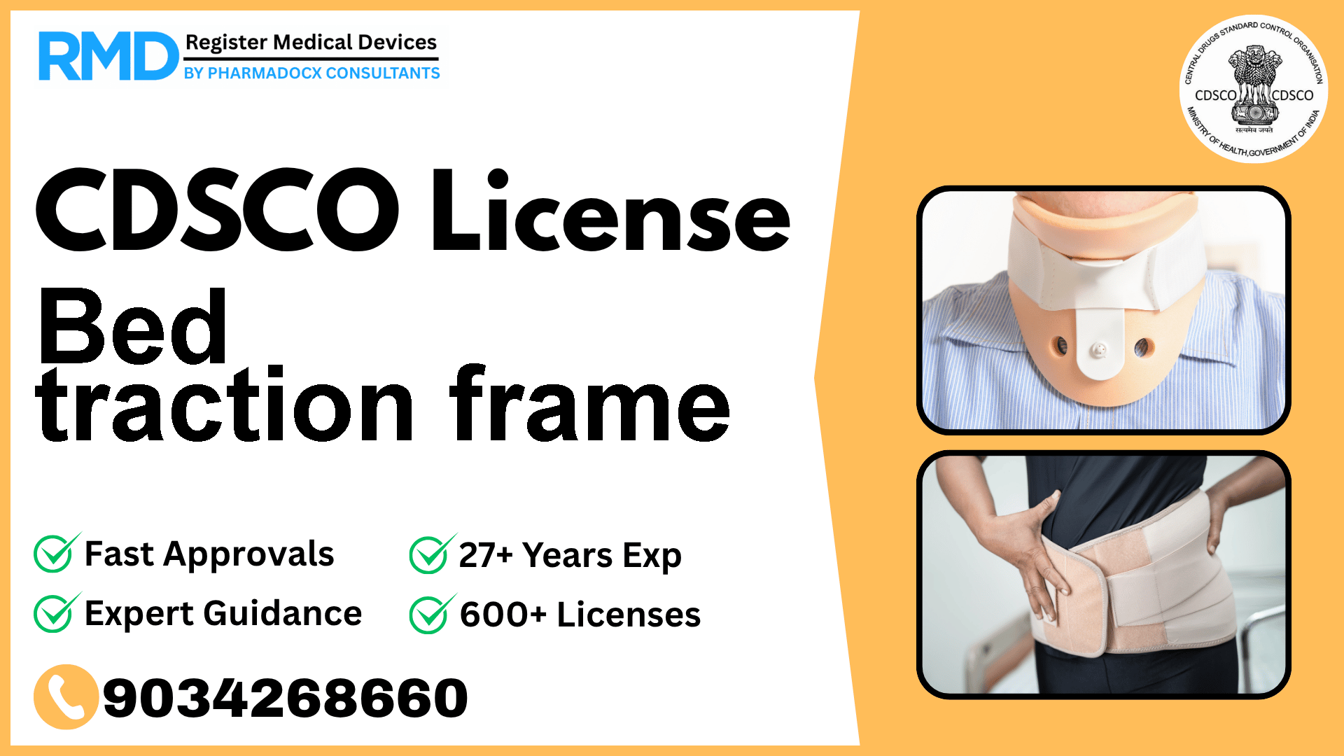 CDSCO License for Bed traction frame
