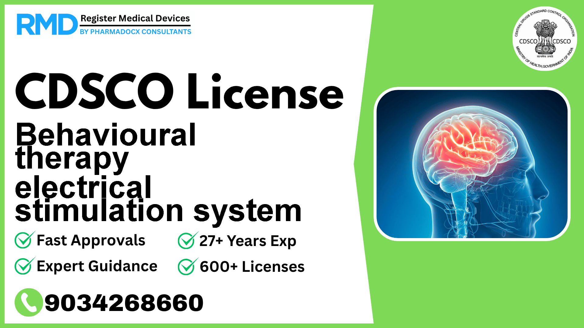 CDSCO License for Behavioural therapy electrical stimulation system