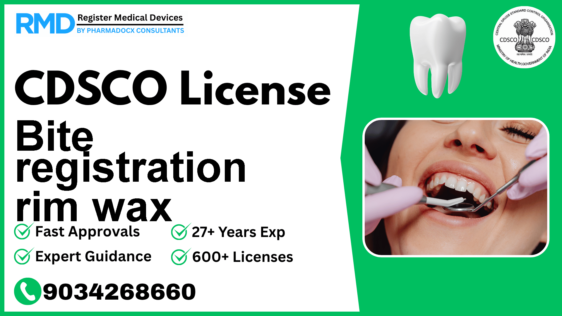 CDSCO License for Bite registration rim wax