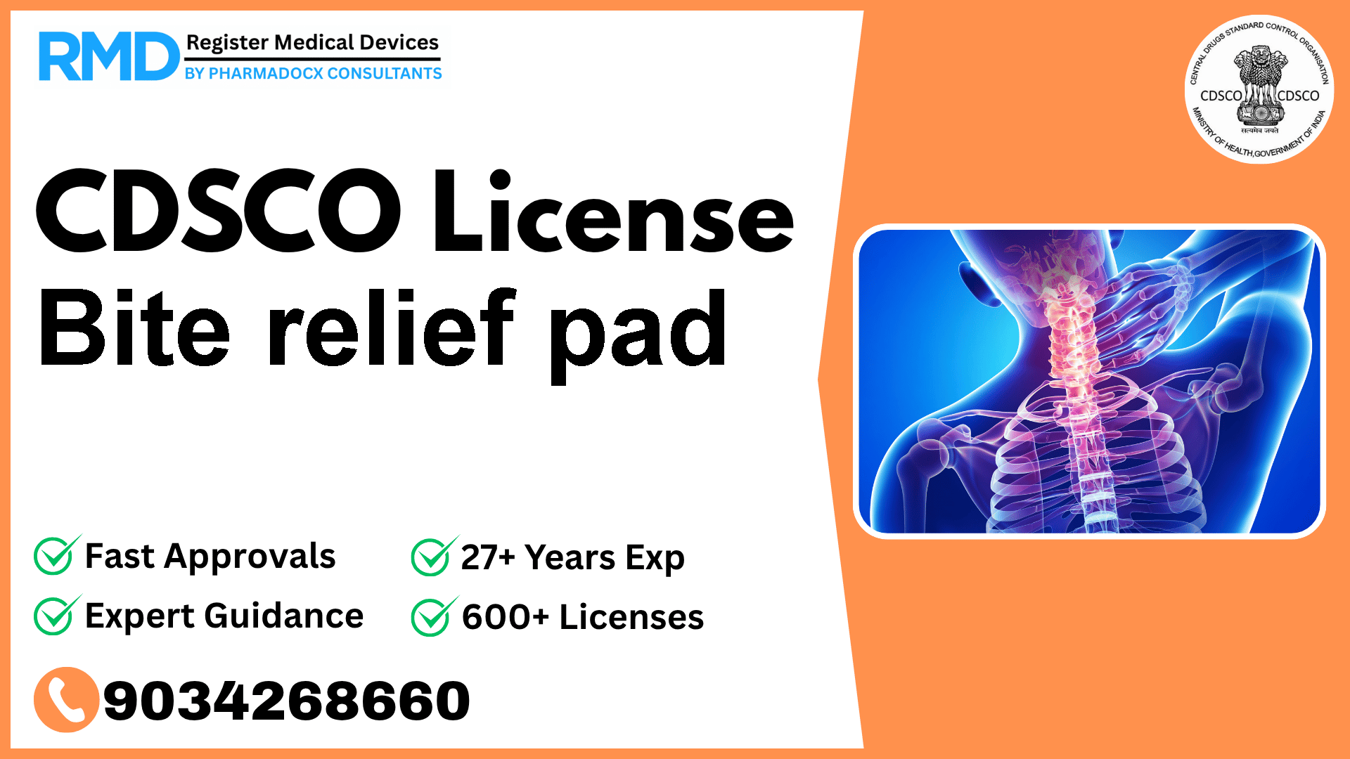 CDSCO License for Bite relief pad