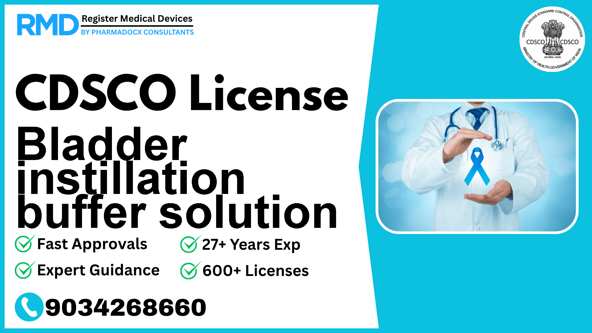 CDSCO License for Bladder instillation buffer solution