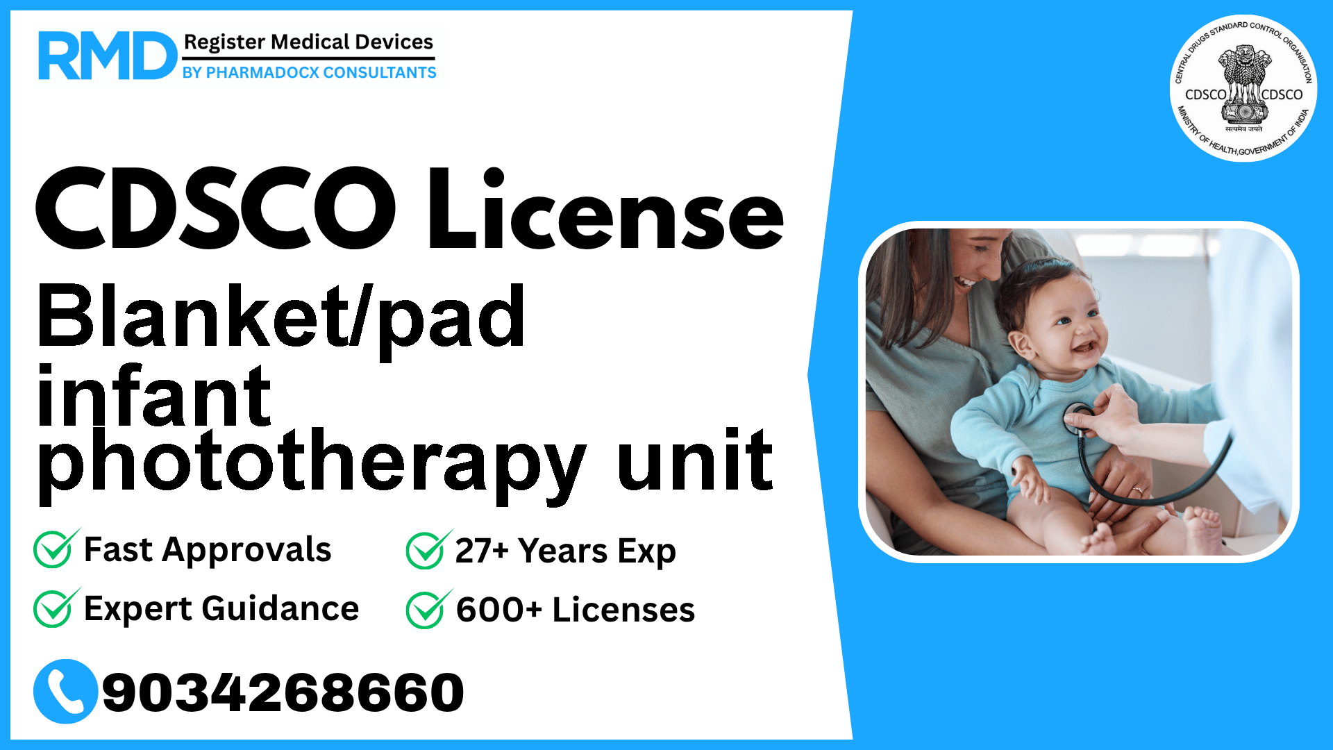 CDSCO License for Blanket/pad infant phototherapy unit