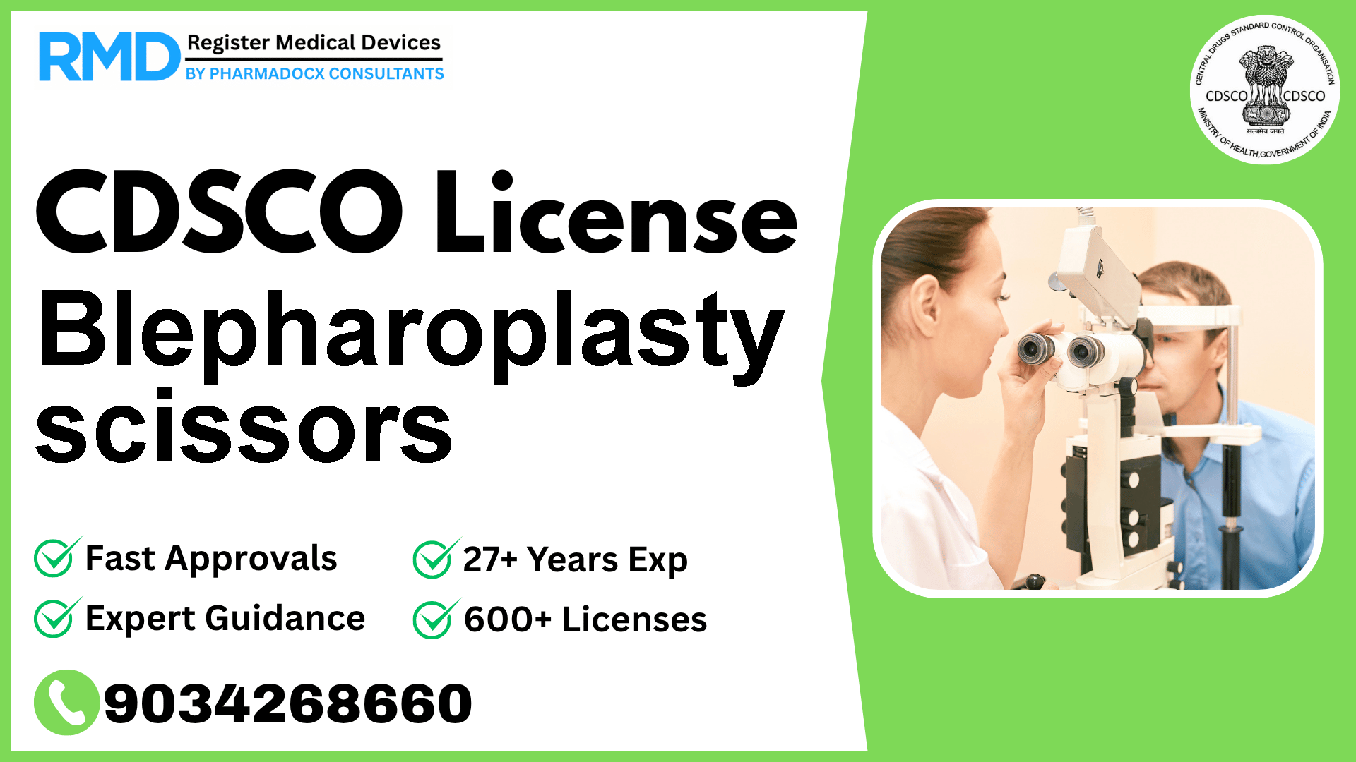 CDSCO License for Blepharoplasty scissors