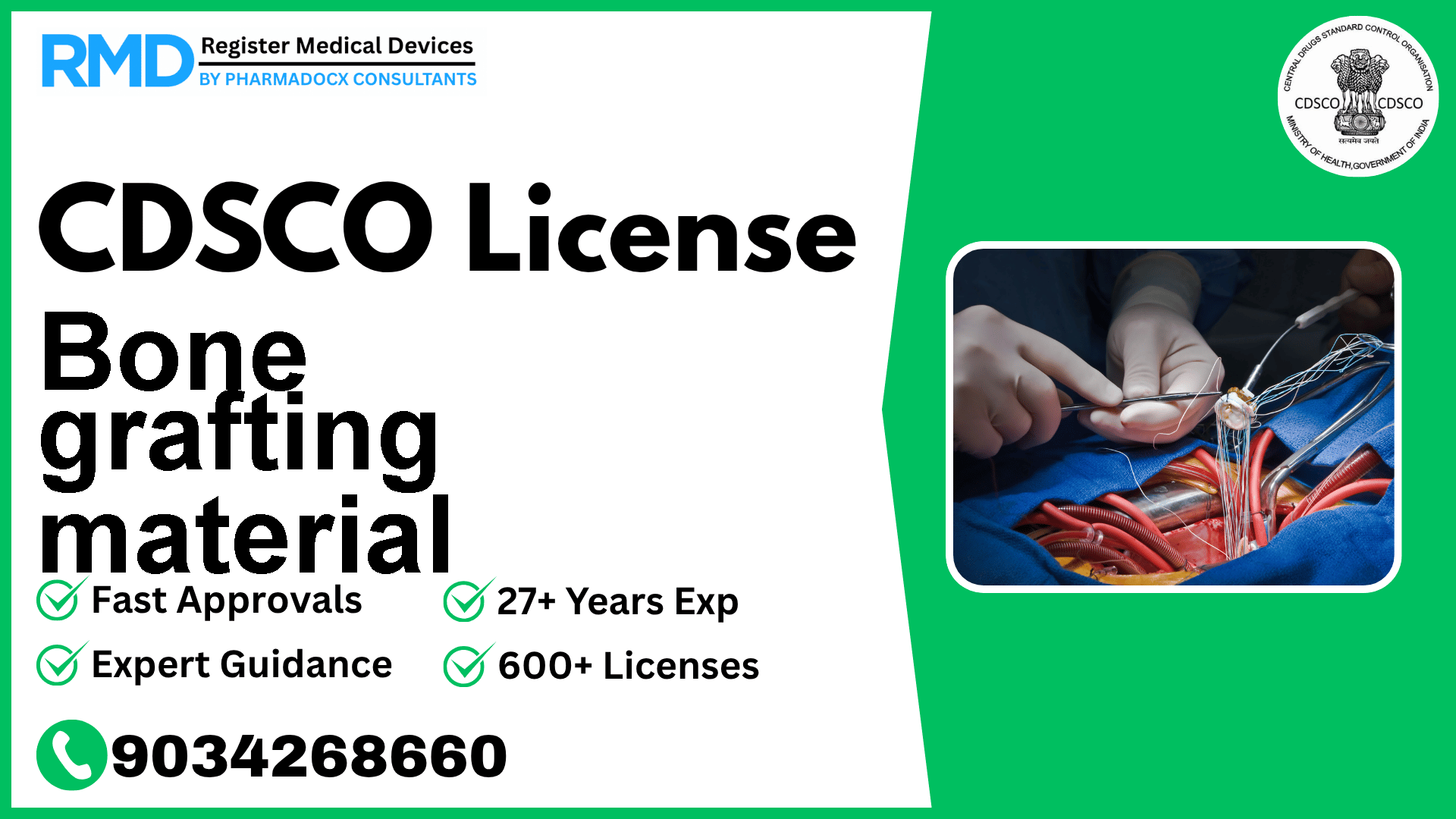 CDSCO License for Bone grafting material