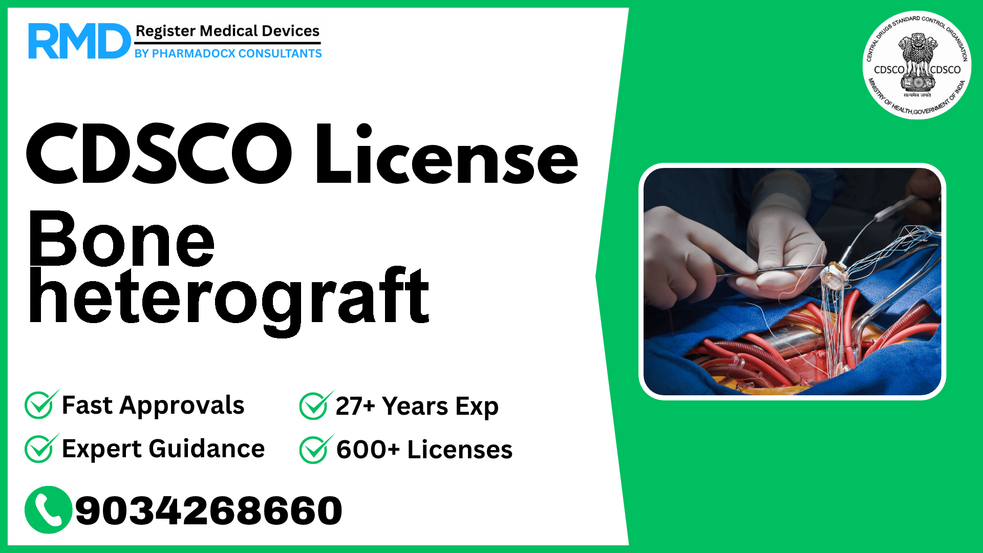 CDSCO License for Bone heterograft