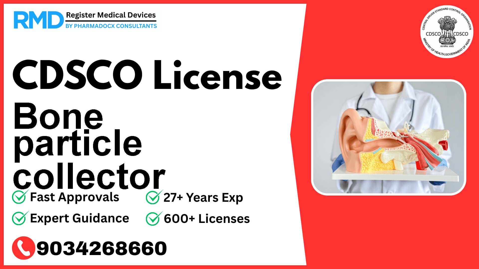 CDSCO License for Bone particle collector
