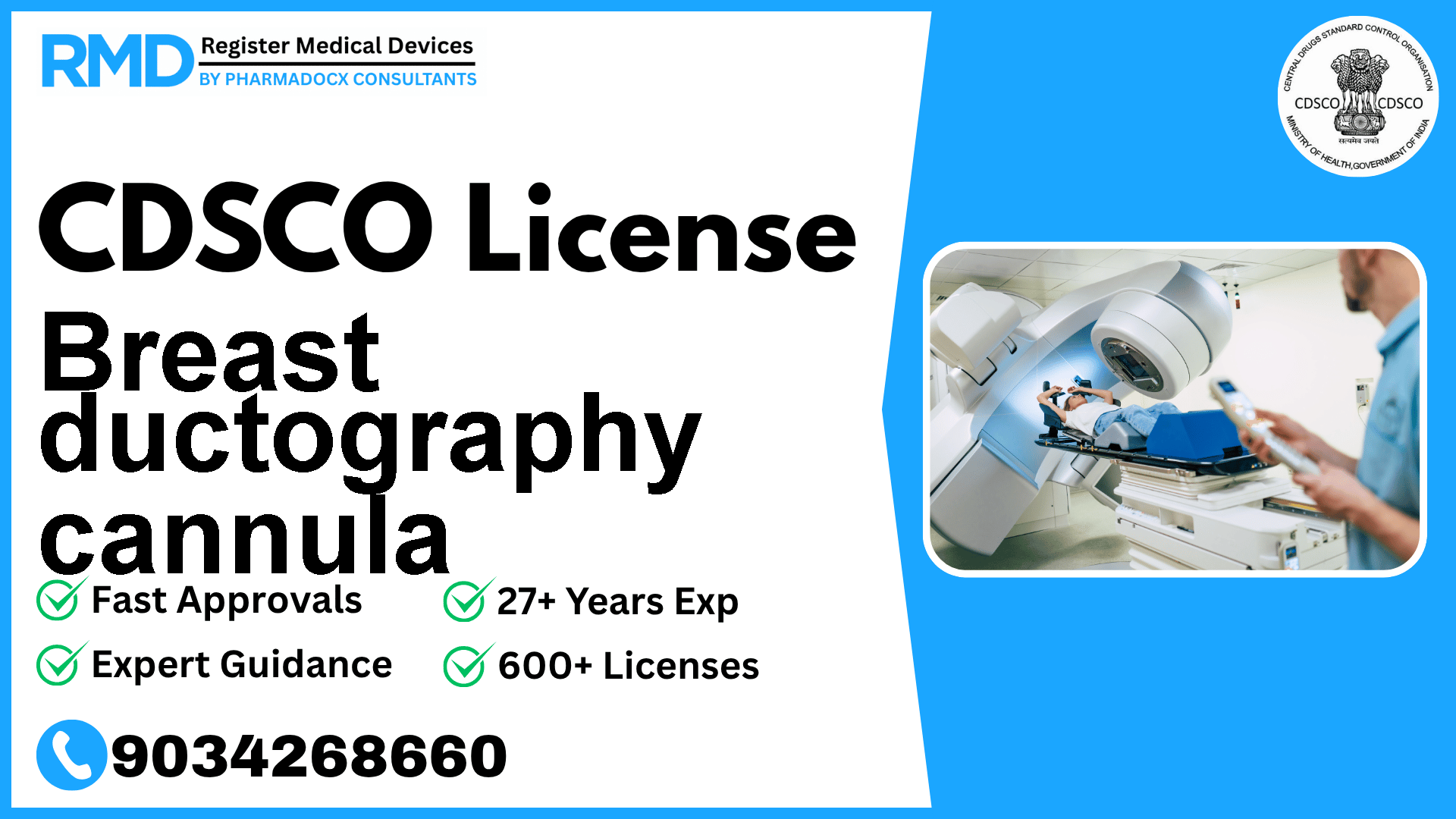 CDSCO License for Breast ductography cannula