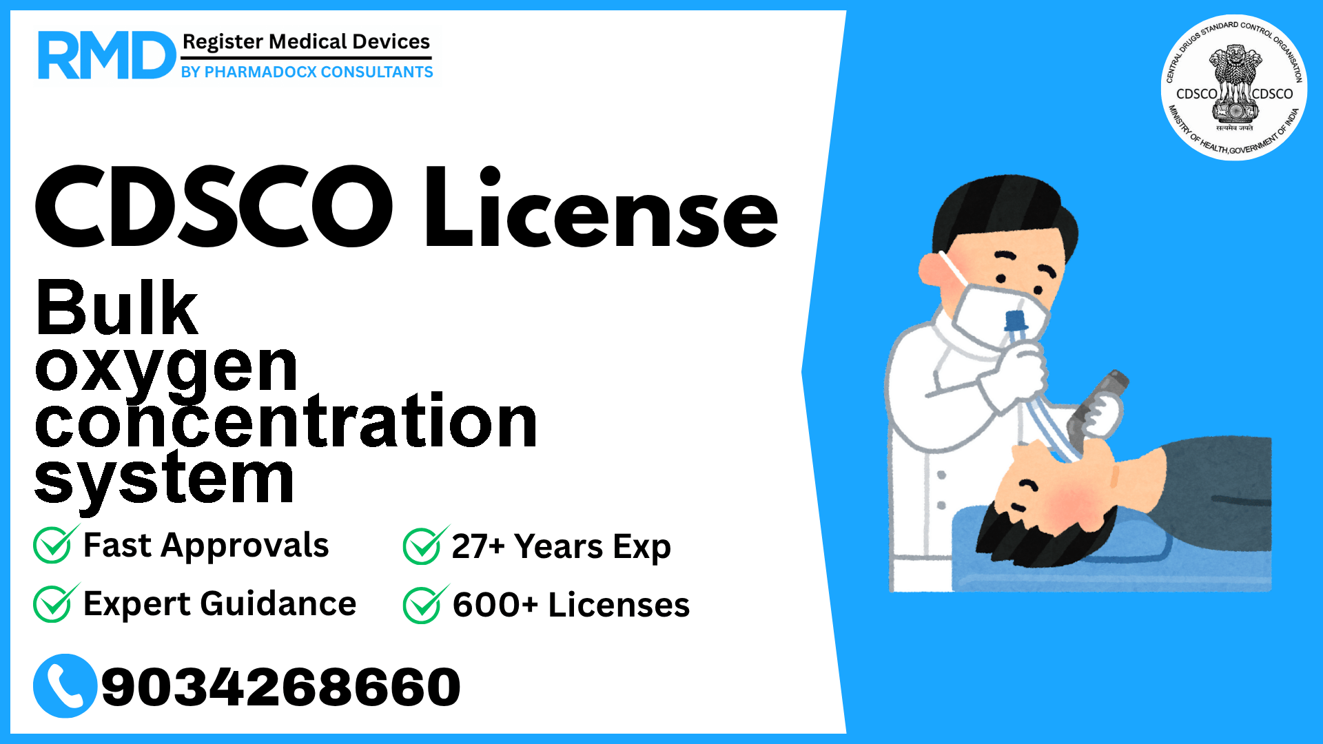 CDSCO License for Bulk oxygen concentration system