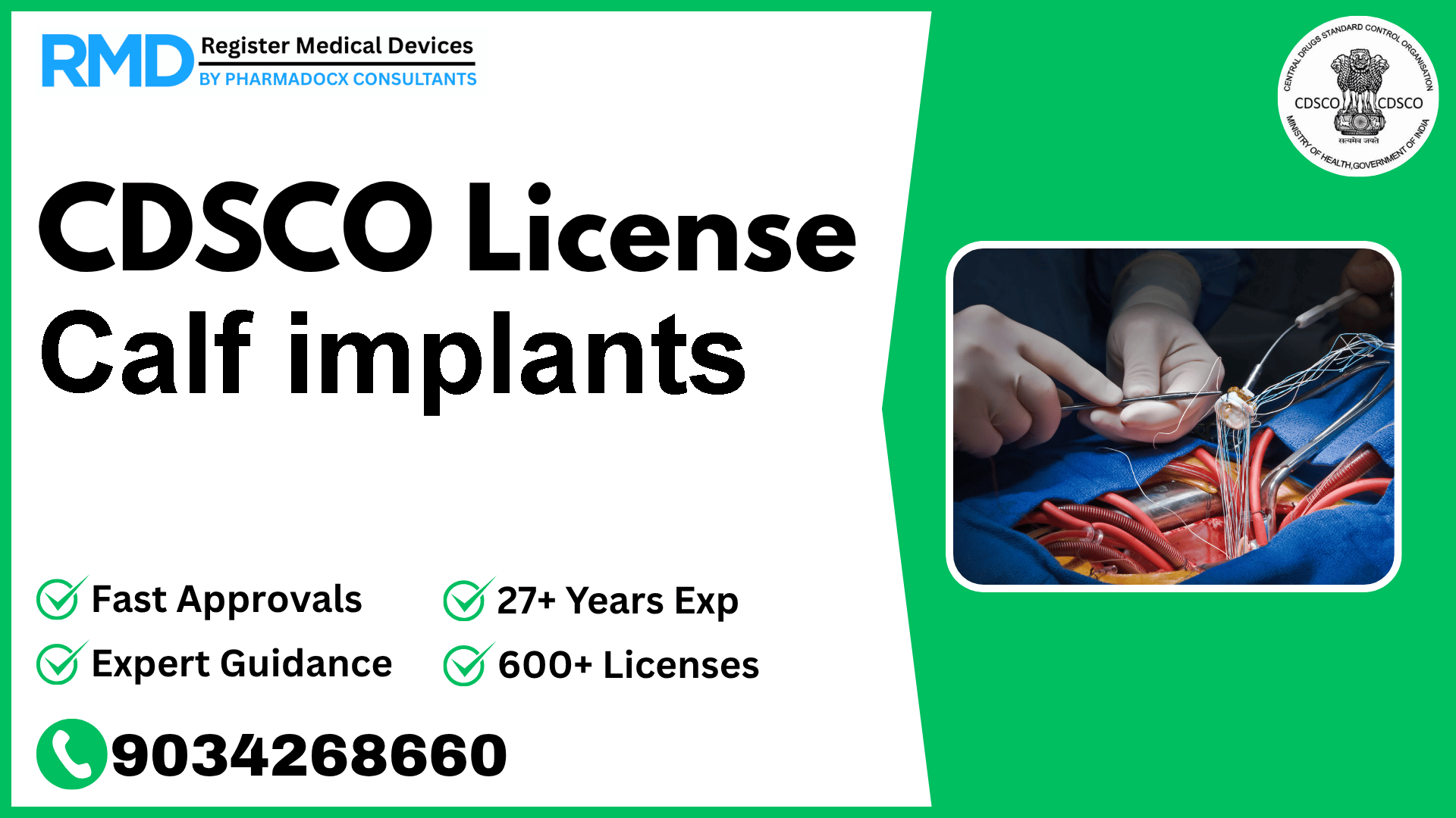CDSCO License for Calf implants