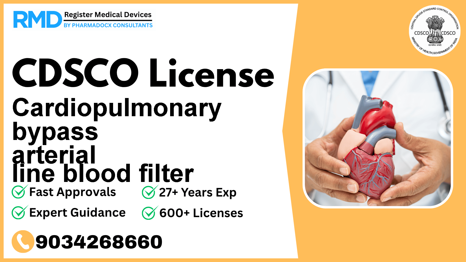 CDSCO License for Cardiopulmonary bypass arterial line blood filter