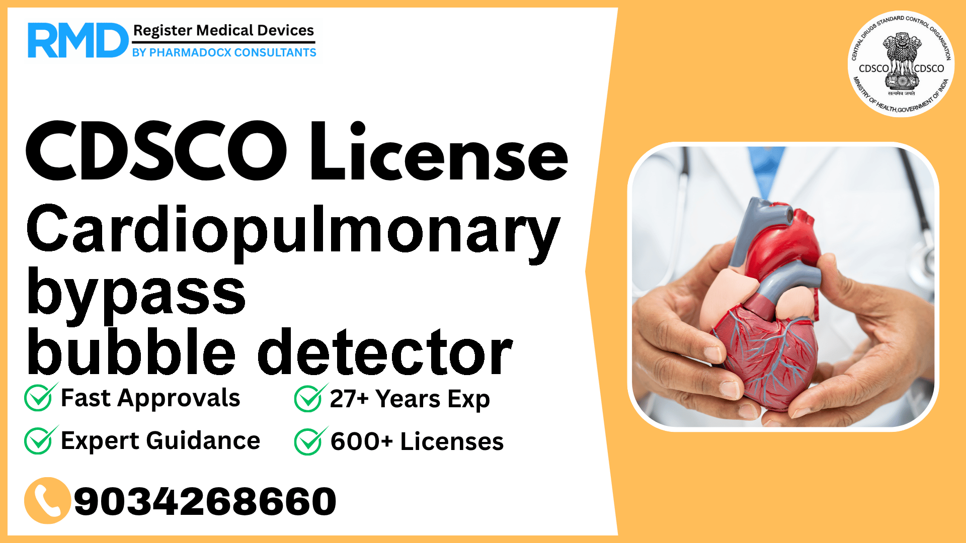 CDSCO License for Cardiopulmonary bypass bubble detector