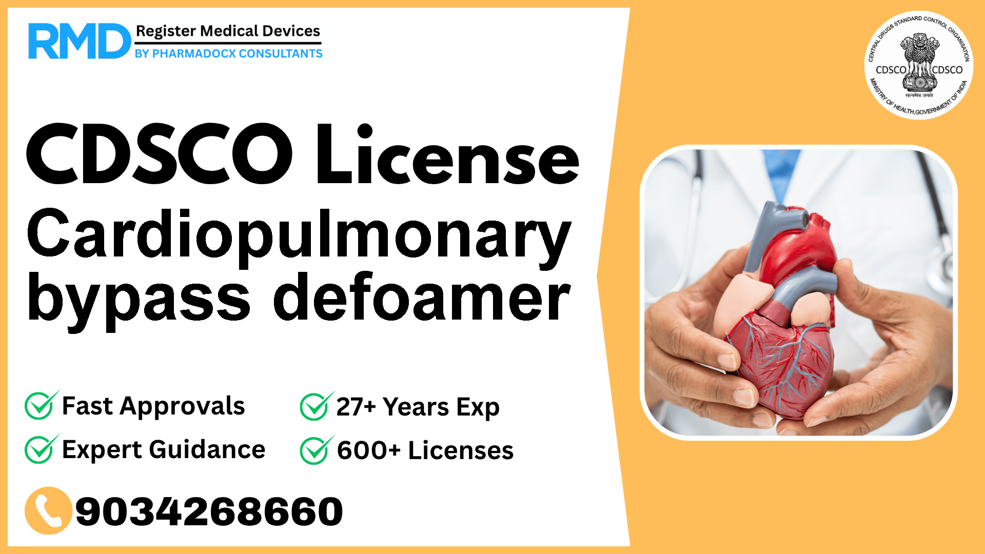 CDSCO License for Cardiopulmonary bypass defoamer