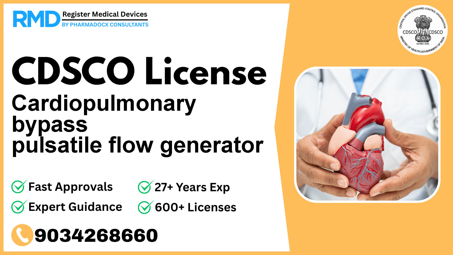 CDSCO License for Cardiopulmonary bypass pulsatile flow generator