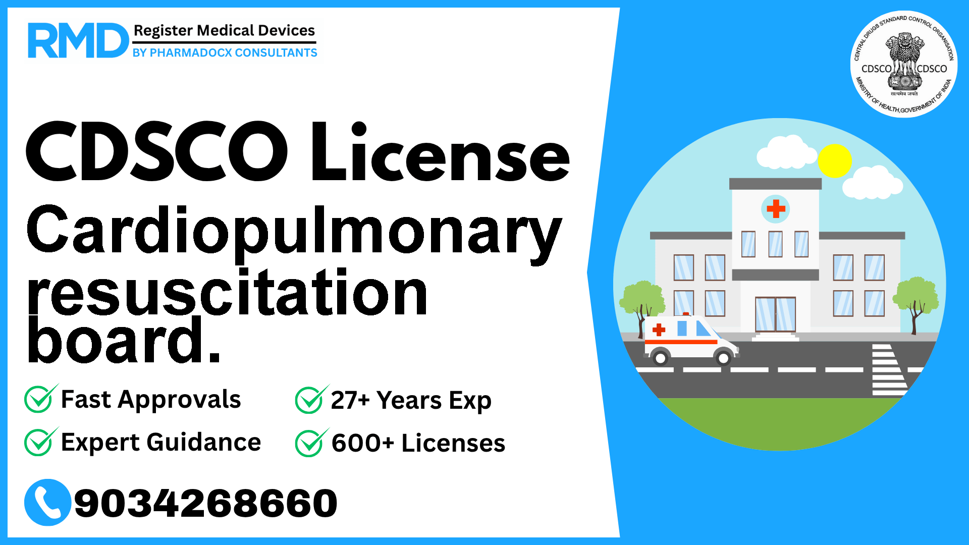 CDSCO License for Cardiopulmonary resuscitation board.