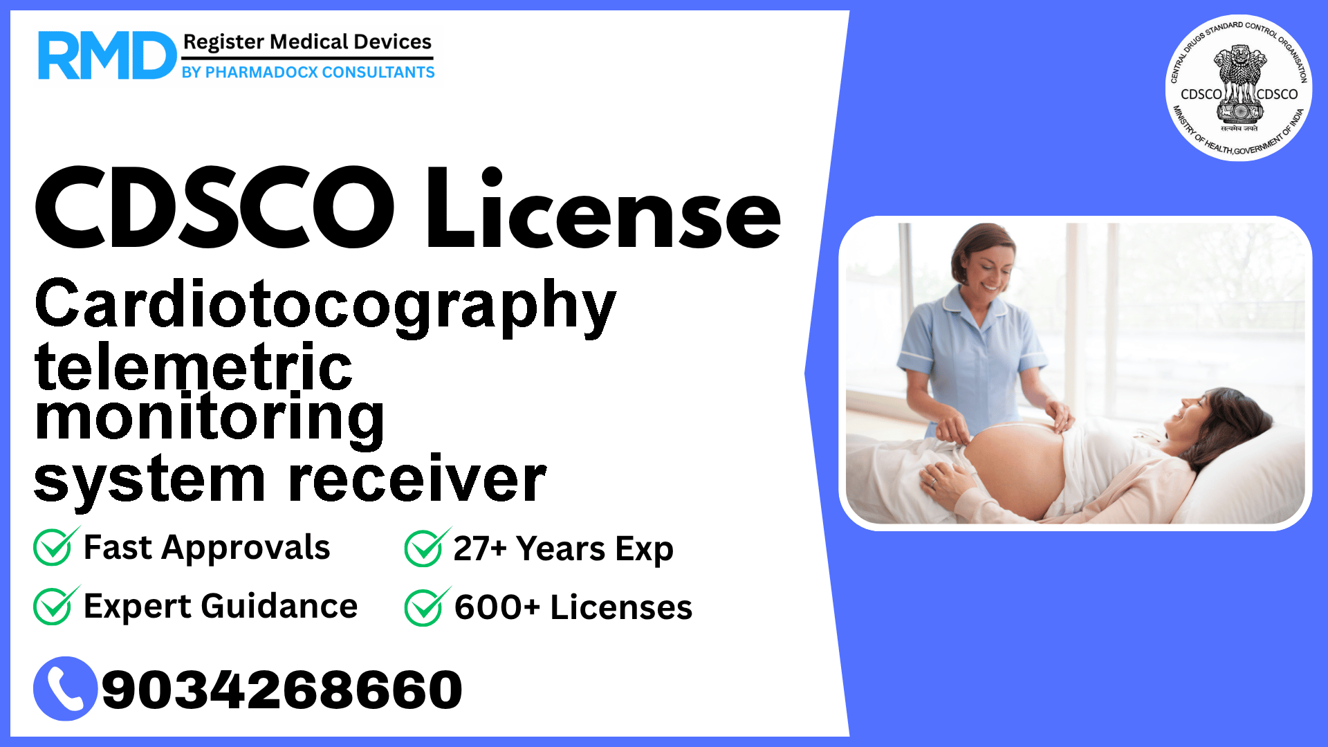 CDSCO License for Cardiotocography telemetric monitoring system receiver