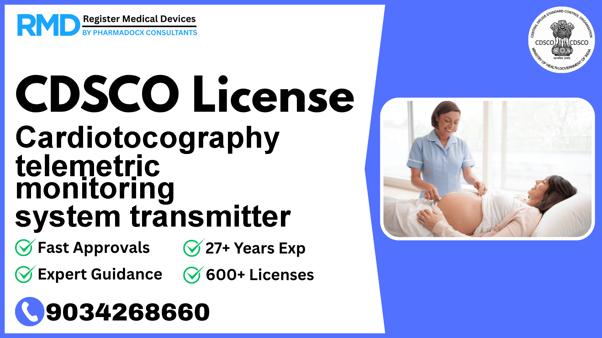 CDSCO License for Cardiotocography telemetric monitoring system transmitter