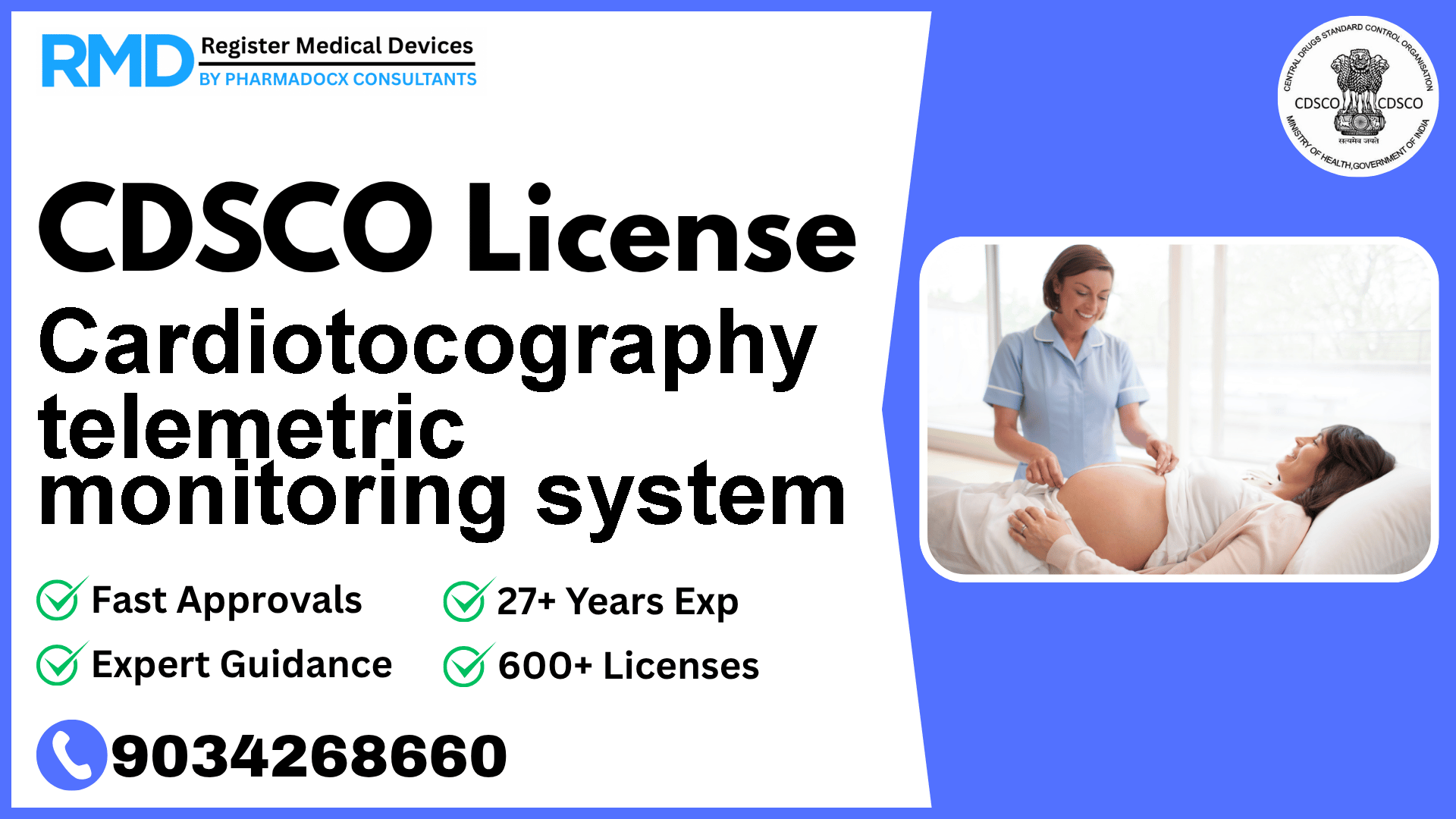 CDSCO License for Cardiotocography telemetric monitoring system