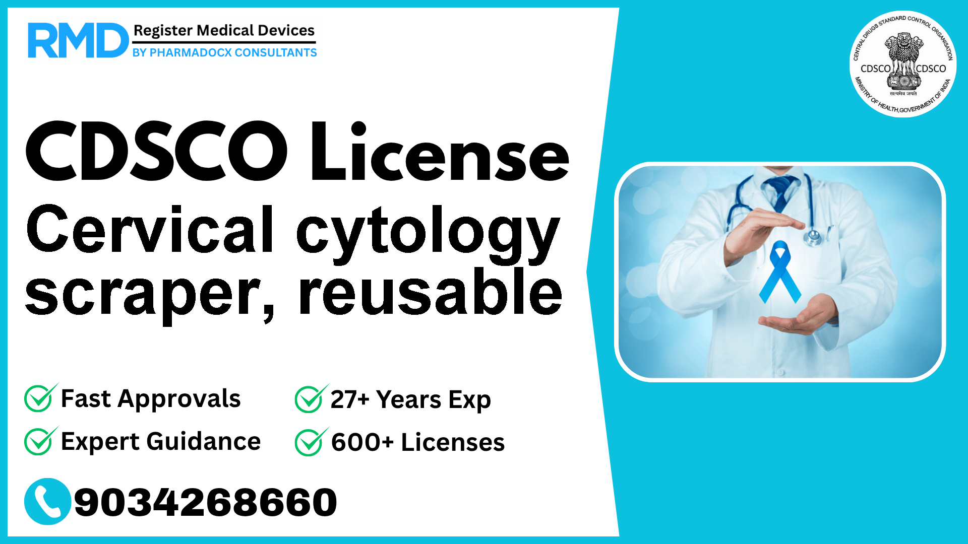 CDSCO License for Cervical cytology scraper, reusable
