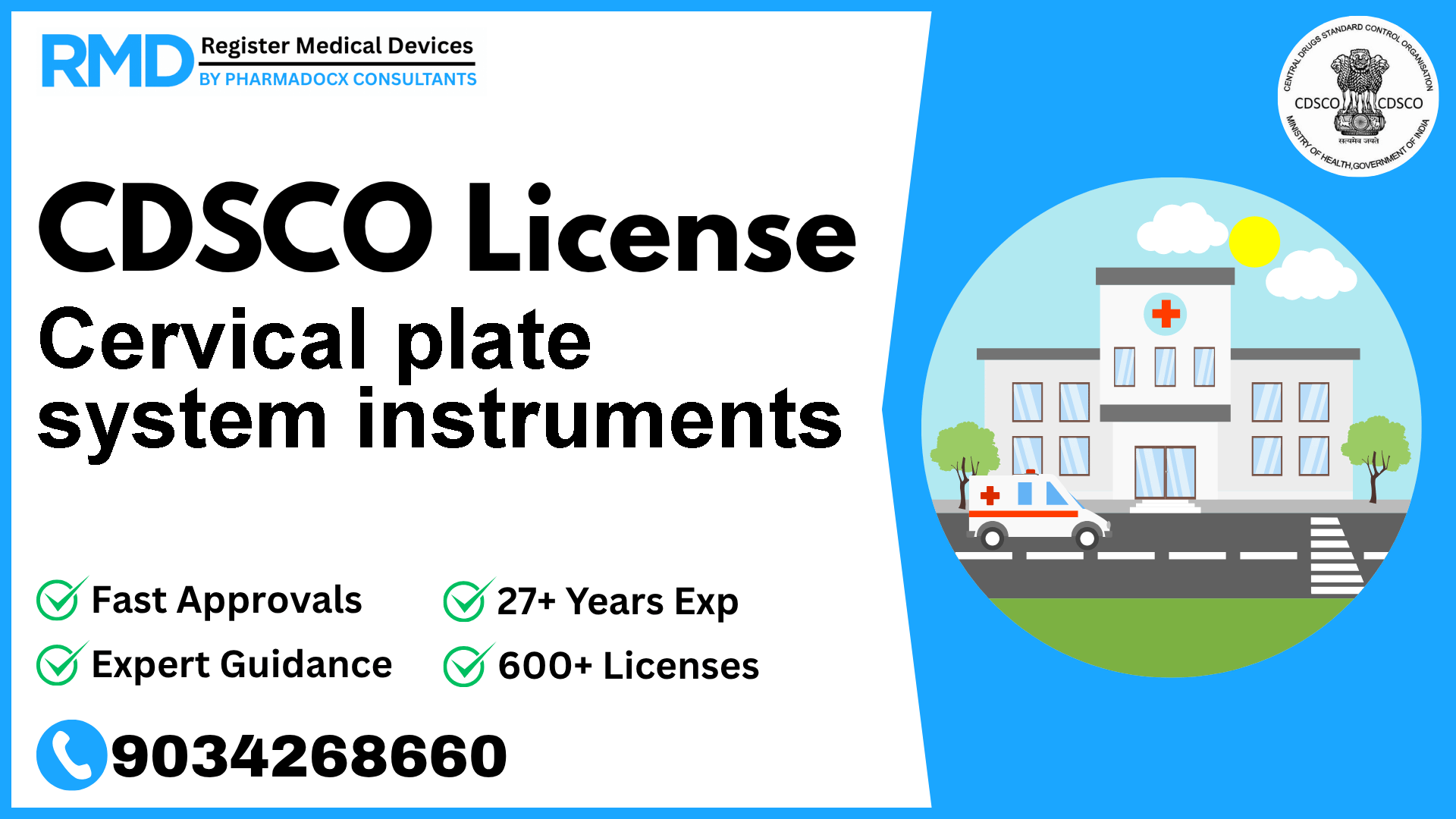 CDSCO License for Cervical plate system instruments