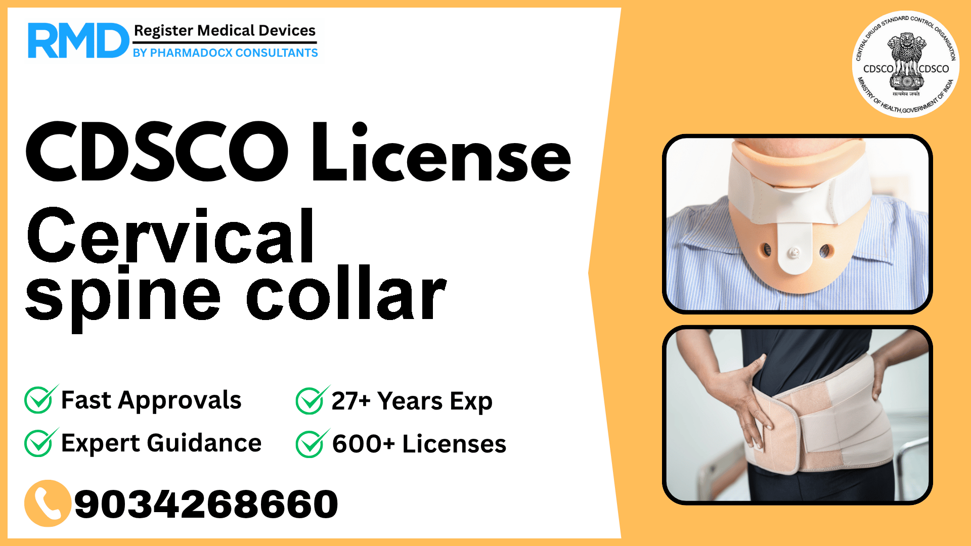 CDSCO License for Cervical spine collar