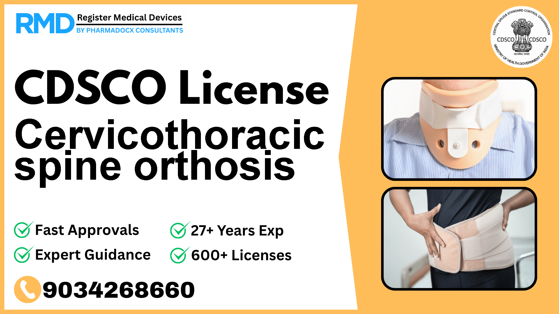 CDSCO License for Cervicothoracic spine orthosis