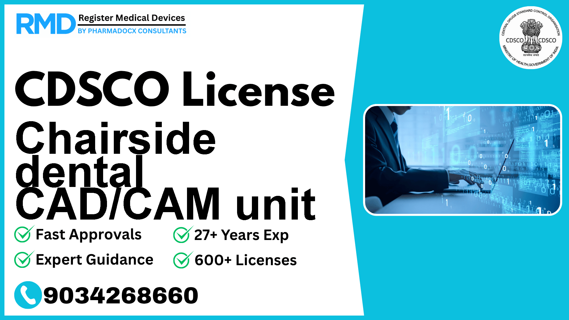 CDSCO License for Chairside dental CAD/CAM unit