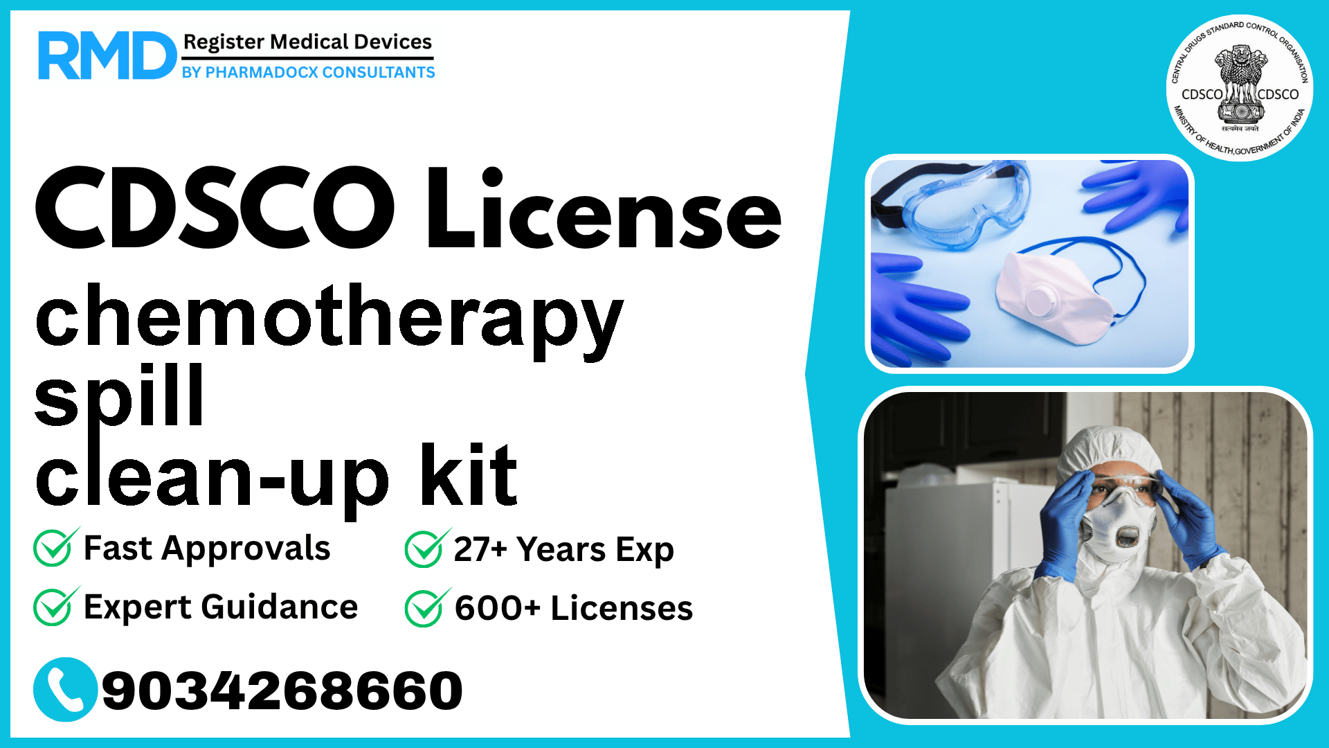 CDSCO License for chemotherapy spill clean-up kit