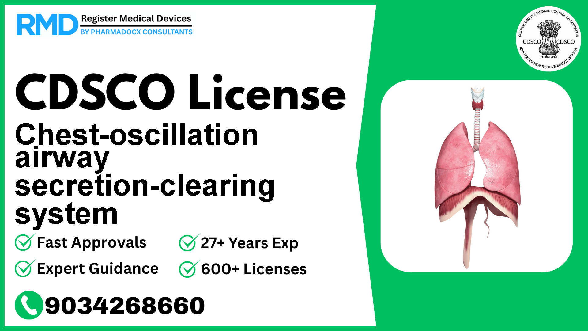 CDSCO License for Chest-oscillation airway secretion-clearing system