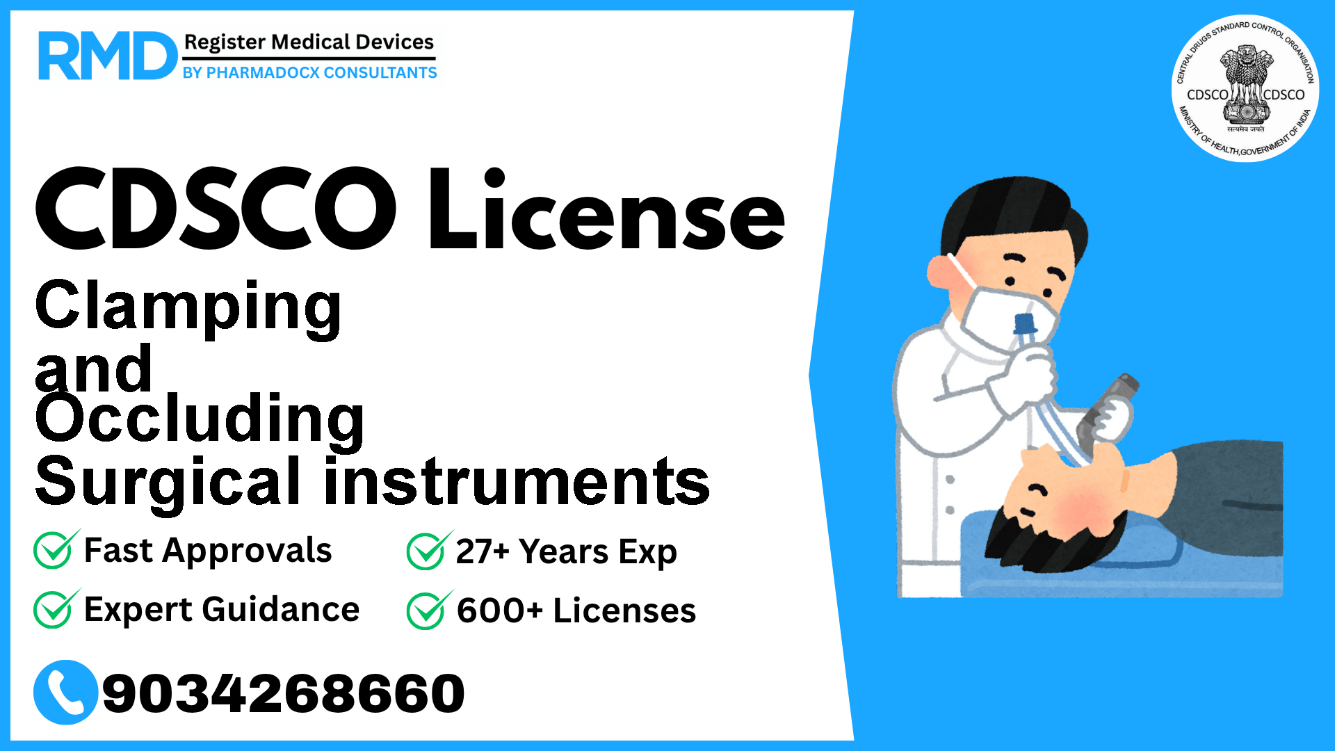 CDSCO License for Clamping and Occluding Surgical instruments
