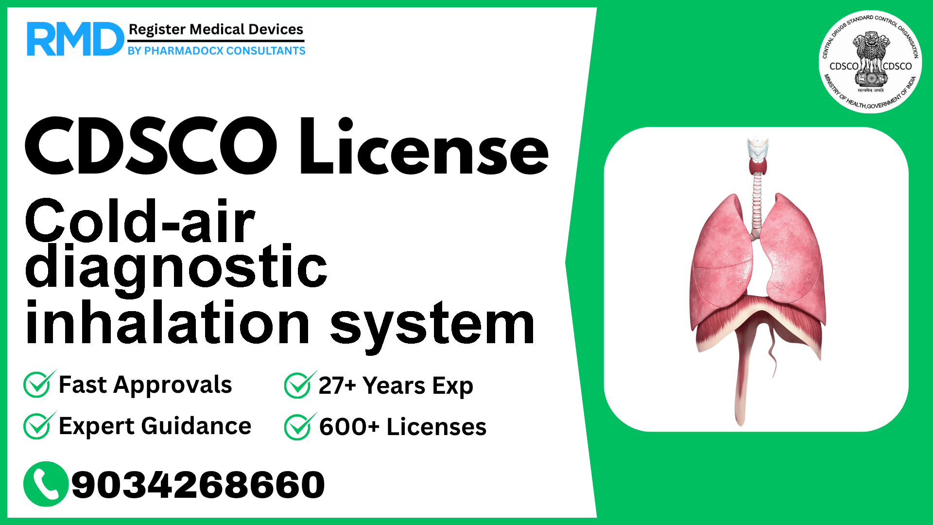 CDSCO License for Cold-air diagnostic inhalation system