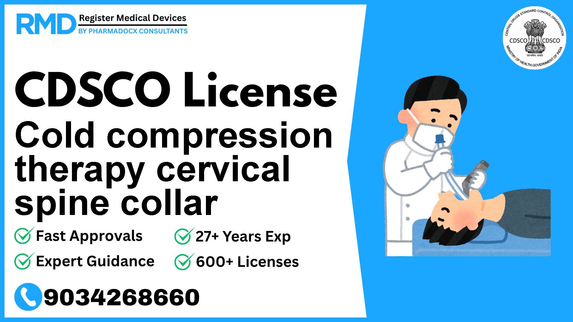 CDSCO License for Cold compression therapy cervical spine collar