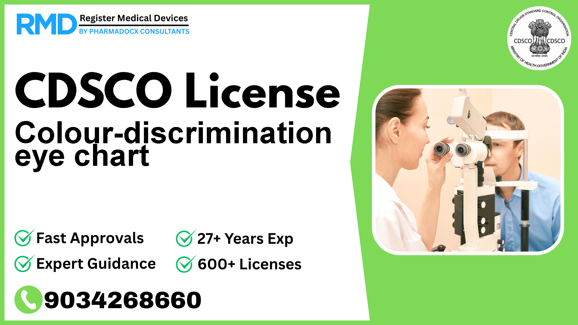 CDSCO License for Colour-discrimination eye chart